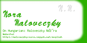 nora maloveczky business card